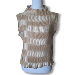 Y2K Libra Champagne Sleeveless Blouse - Size Large